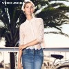 Vero Moda蕾丝透视拼接七分袖女衬衫|315131016 fs0482