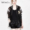 MO-Co.摩安珂MA151COT42长袖中长款外套 字母拉链透视薄款潮moco